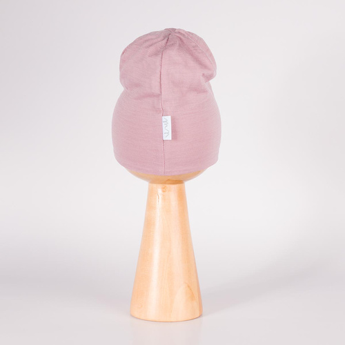 229100 Nicol Mütze Merino 100% Wolle Kinder doppellagig - puderrosa