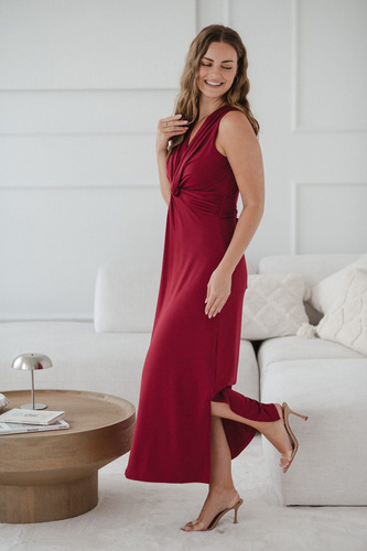 Loop Maxi Umstands- und Stillkleid Milk&Love Burgund
