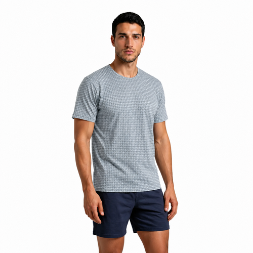 Sesto Senso 2723/11 Granat Herren Baumwoll-Pyjama Kurz 100% Baumwolle