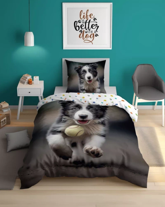 5410 A Puppy Baumwollbettwäsche, die im Dunkeln leuchtet, Detexpol