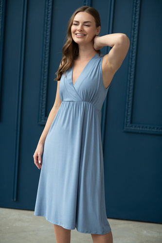 Star Light Umstands- und Stillnachthemd aus Milk&Love Bambus, blau