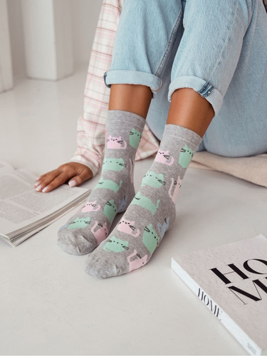 0200-165 Koty Kolorowe Damensocken Milena - Melange