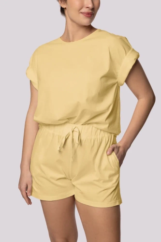 Bliss kurzärmliger Damenpyjama Mona gelb
