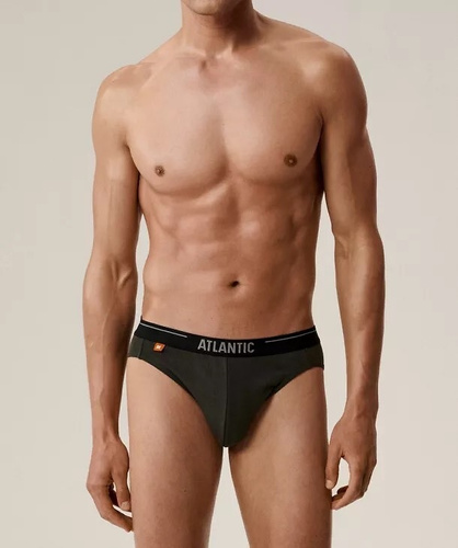 Herren-Slips Atlantic 3MP-094/25 lila-schwarz khaki – Baumwolle, 3er-Pack, klassischer Schnitt