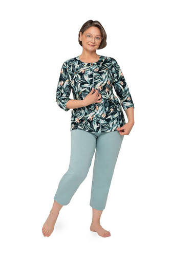 201 Maria II Martel Damenpyjama Schwarz Türkis 21