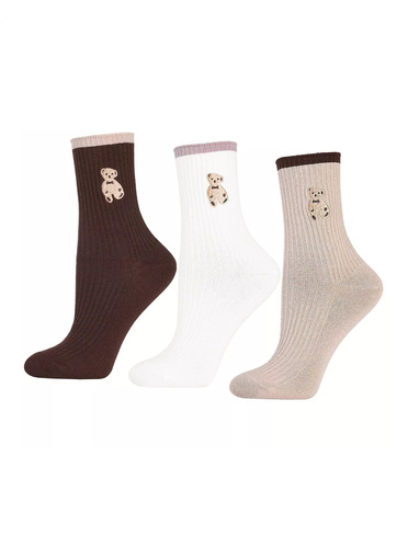 CSL250-932 Lange Socken mit Teddybär von Moraj