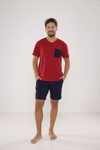 646 Kevin Herren Schlafanzug De Lafense - kastanienbraun