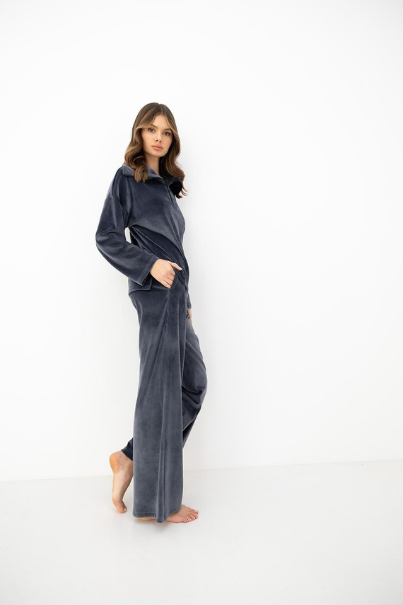 Sensis Cosima Damen-Set Mint Velours Pyjama Jogginganzug für den Winter
