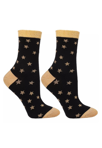 CSLS450-001 Moraj schwarze Socken – Weihnachtssocken in einer glänzenden Box