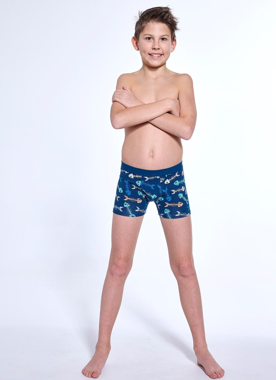 700/146 Fishbone-Boxershorts für Kinder, Jungen, Cornette, Marineblau