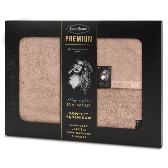 Venus 3 Set hochwertige Eva Minge Eurofirany-Handtücher – dunkles Pulver