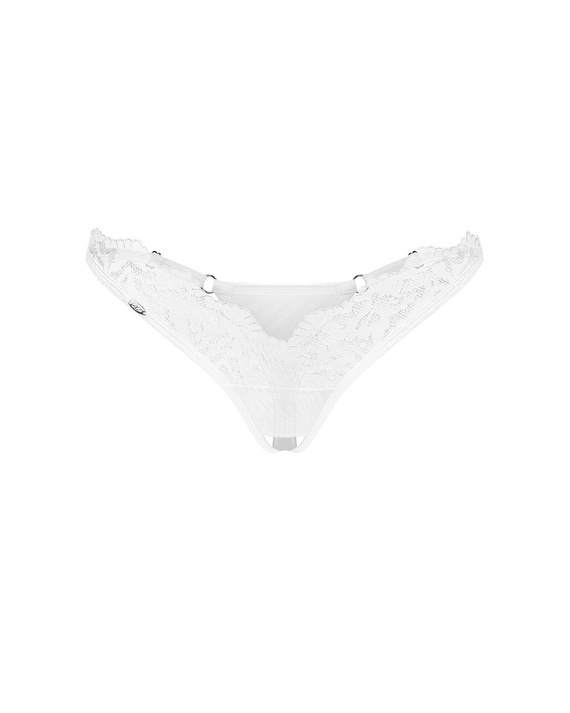 Arrowel Crotchless Thong Offener Damen-Tanga Obsessive – weiß