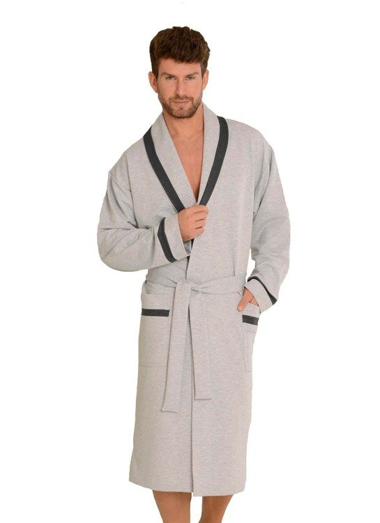 564 Bruno Herren Bademantel De Lafense - hell melange 