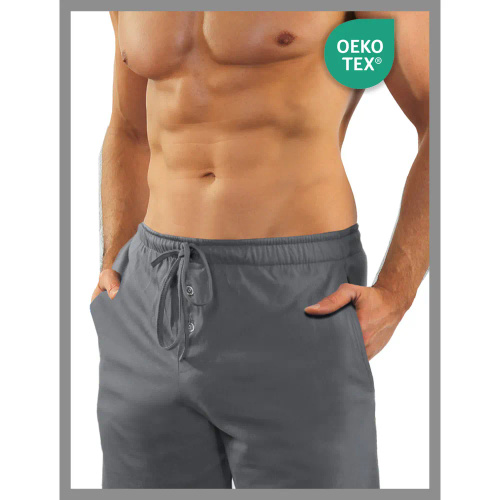 2404 Herren-Militärpyjama mit langen Ärmeln und Sesto Senso-Hose – Graphit