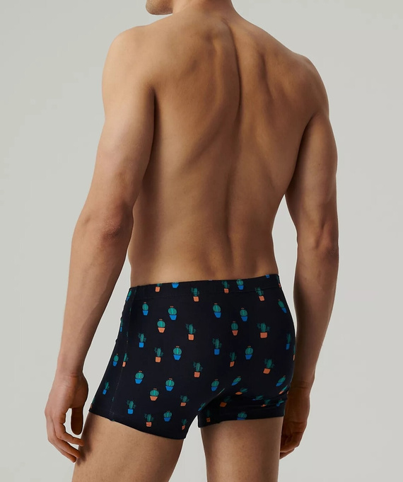 2MHH-005 Atlantic Herren-Boxershorts – Marineblau-Koralle