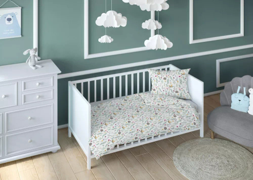 3695 Ein Land der Träume Kinderbettwäsche aus Baumwolle, Karo-Tiere