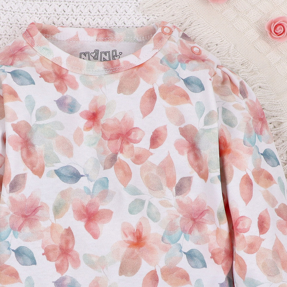 ABN-5415 Bunte Blumen Bio-Baumwoll-Body mit Nini-Print