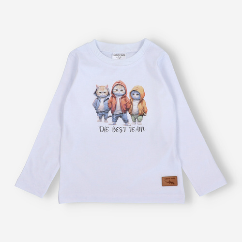 KAR-1010/BIA Jungenbluse mit langen Ärmeln Lagarto Verde weiß