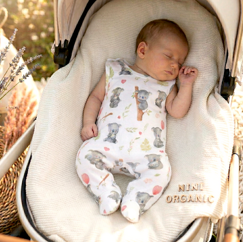Nini Baby-Strampler Sweet Koala 100% Bio-Baumwolle – Hergestellt in Polen