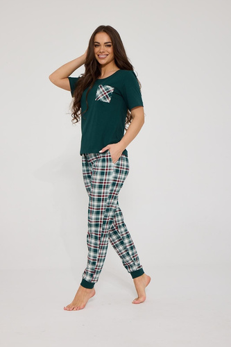 Damen-Pyjama Cornette 1105/497 Floris 2 Rosa 100% Baumwolle 3/4