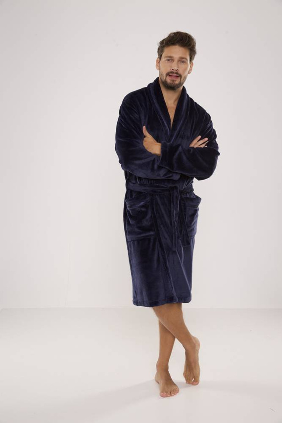716 Rafael Herren Bademantel De lafense - marineblau