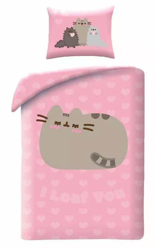 Bettwäsche Halantex Pusheen 140x200 Rosa mit Kissenbezug 70x90