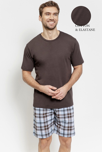 Taro 3578 Marcello Herren Schlafanzug Baumwolle braun