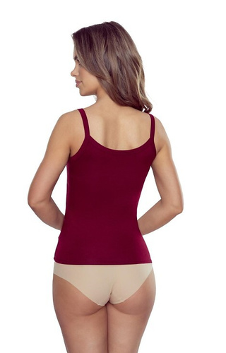 Lucita Damen-T-Shirt aus Viskose, figurbetonte, lässige Sportbluse – Burgunderrot