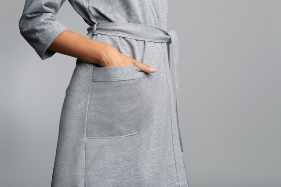 Kalia Damen 3/4 Ärmel Bademantel Italian Fashion- rosa