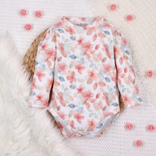 ABN-5415 Bunte Blumen Bio-Baumwoll-Body mit Nini-Print