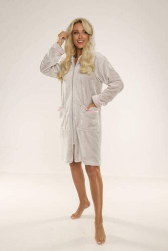 726 Serena Damenbademantel De Lafense - grau