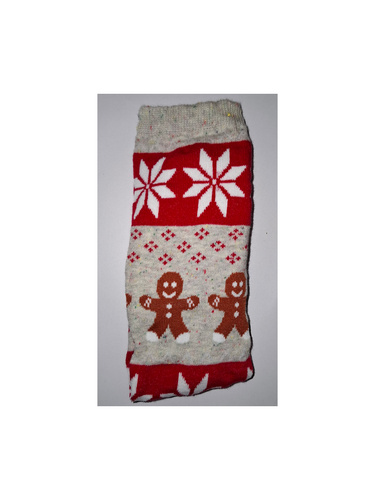 1283-040 Milena Cookies Socken – Damen-Weihnachtssocken mit Keksmotiv, Hellmeliert