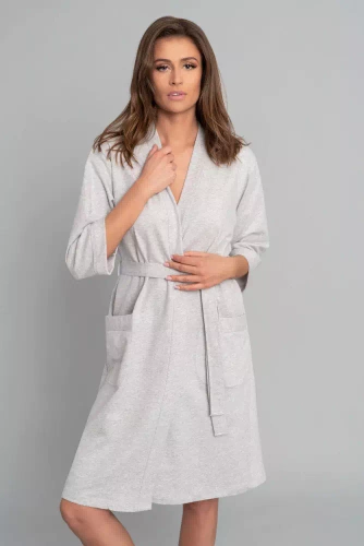 Karla Damenbademantel Italian Fashion - hell melange