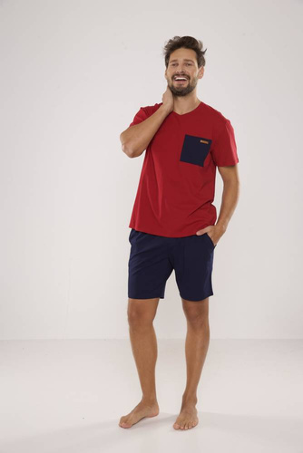 646 Kevin Herren Schlafanzug De Lafense - kastanienbraun