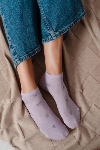 Damen Sneakersocken Steven 114 Summer, dünn, aus Baumwolle, hellviolett 171