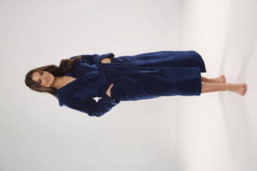 807 Luna II Langer Morgenmantel für Damen Forex - Marineblau