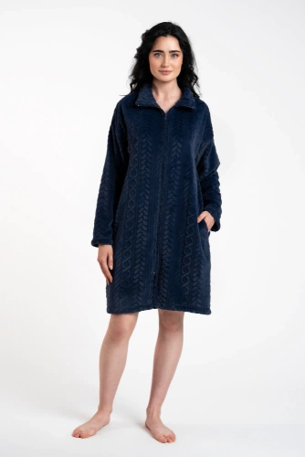 Rena Damen Bademantel Italian Fashion - navy blau