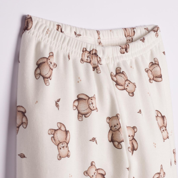 227036 Nicol BENEK Kinder-Pyjama 100% Baumwolle cremefarben mit Bärenmuster