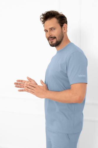 Krystian Italian Fashion Herren Schlafanzug aus Stahl - Baumwolle, T-Shirt und kurze Hosen