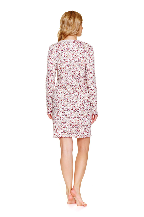 7308 Doctor Nap – Umstands- und Stillnachthemd in Übergröße | Baumwolle mit Elasthan, polnische Produktion – Flores