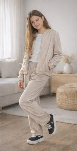 Bambarillo Cord Hose beige Babycord mit Taschen