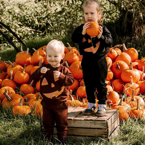 Eevi Halloween brauner Kinder-Trainingsanzug – warmes Set, Sweatshirt und Hose