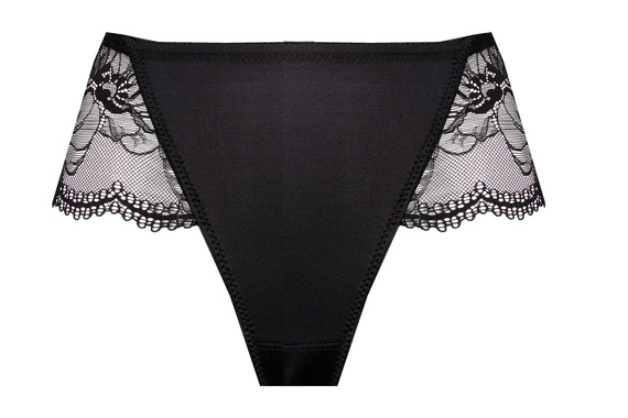 Belem Unikat schwarze Slips mit hohem Bund – bequem, elegant, mit Spitze