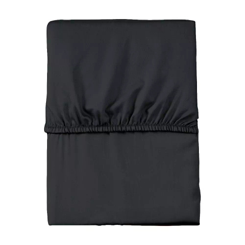 Mikrosatin Spannbettlaken Poly Detexpol glatt mit Gummizug black
