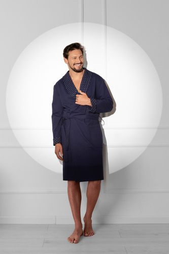 Herrenbademantel Gerard - 100% Baumwolle, klassischer Schnitt mit elegantem Finish Italian Fashion