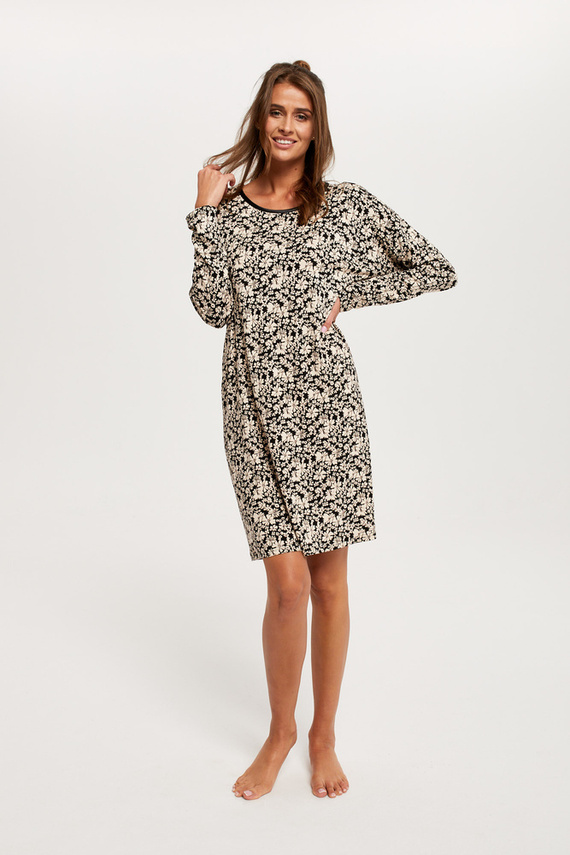 Guyana Damen Langarm Nachthemd Italian Fashion - Druck