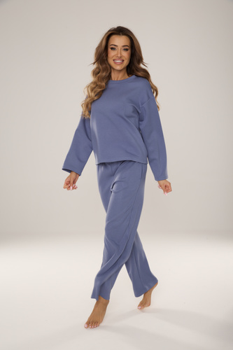 886 Butter Damen-Trainingsanzug von De Lafense - Homewear aus 'Butter'-Strick, Denim