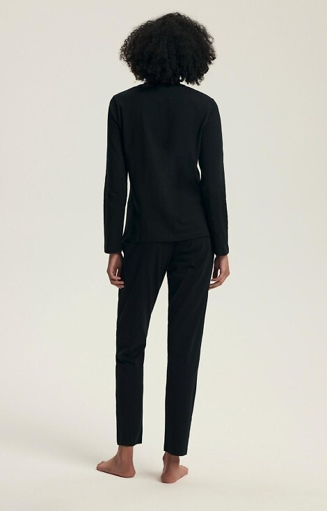 43727 Dairoku Henderson Damenpyjama, schwarz – Baumwolle, lange Ärmel und Hose