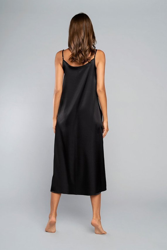 Touch Nachthemd schmaler Träger, lang Italia Fashion - schwarz