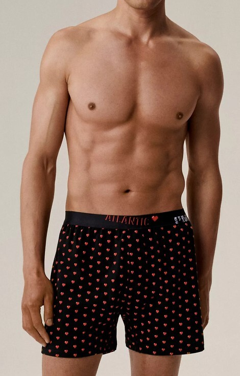 2GMB-011 Atlantic Herren-Boxershorts – Baumwolle, Herzdruck, 2er-Pack